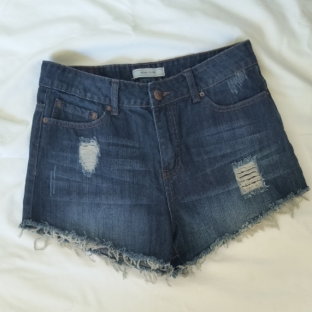 Adam Levine Collection Distressed Blue Jean Shorts